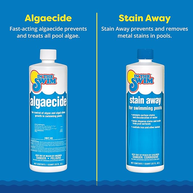 In The Swim Basic Chemical Value Kit and Chlorine Bundle - Pre-Measured Kit for Seasonal Maintenance - 10lb Bucket 3-Inch Chlorine Tablets - Inground and Above Ground Pools Up to 7.5K Gallons