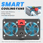 24V 3000W Pure Sine Wave Inverter 24V DC to 110V/120V AC Converter with 4AC Outlets, 5V/3.4A USB, Remote Control with on-Screen Display, Off-Grid Solar Power Inverter for Truck, Home, Vehicles, RV