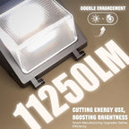 LED Wall Pack Light 75/65/50W with Dusk-to-Dawn Sensor, 11250 LM 6000/5000/4000K LED Security Flood Lighting, 120V Outdoor Wall Lights for Parking Lots|Warehouses|Factories|Yard