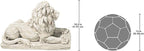Design Toscano Lyndhurst Manor Lion Sentinel Outdoor Garden Statue, 27 Inch, Resin, Antique Stone Finish