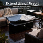 42" Propane Outdoor Fire Pit Table, 55,000 BTU Rectangular Aluminum Firepits with Tank Table and Waterproof Cover