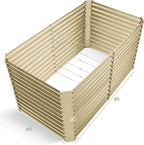 Land Guard 8x4x3ft Rectangular Galvanized Raised Garden Beds, Large-Capacity Metal Planter Box Outdoor, Durable Deep Raised Garden Bed 3ft Tall, Raised Beds for Gardening Vegetables, Cream Yellow