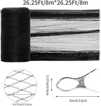 24 Feet Round Leaf Net Cover for Above Ground Pool,Mesh Pool Net Cover with 18 Pcs Pool Cover Clips Fits 24FT Above Ground Pools, Keeps Leaves Out of Your Pool (Black, 24FT)