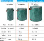 4 Pack 72 Gallons Reusable Yard Waste Bags with Lid Extra Large Lawn Leaf Bags Heavy Duty with 4 Handles Garden Waste Bags Container for Clean Up Outdoor Debris Leaves Grass Clippings
