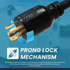 IronBox Electric NEMA L6-30P to C19 Power Cord - 20Amp, 250V, 12/3 SJT - UL Listed Heavy Duty Power Extension Cable for Generator, Data Centers, Outdoor Use, High-Powered Applications & More (12 ft)