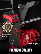 PowerSmart 80V 24" Cordless Snow Blower, 2-Stage Self-Propelled with (2) 6.0Ah Batteries & (1) Charger (HB2805B)