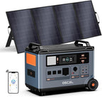 OSCAL PowerMax 6000 120V/240V Solar Generator with 400W Solar Panel, 6000W Portable Power Station AC Outlets (9000W Peak), 2200W AC Charging/2400W Solar Charging, Emergency for Home, Battery Backup