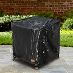 Patio Wicker Side Table Cover, Suitable for 3-Piece Outdoor Wicker Patio Bistro Set Side Table, Waterproof Square Patio Small Side Table Cover 22 W x 22 D x 18 H inches Black