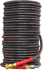 Pressure Washer Hose 150FT,3/8" 4800 PSI Kink Resistant Industrial Grade Hose with 3/8 Quick Connect Ends for Hot & Cold Water up to 140°F, Steel Wire Braided Hose for Power Washing