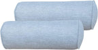 Indoor/Outdoor Bolster Pillows, 16x6 inches Solid Round Lumbar Cylinder Throw Pillows for Outdoor Furnitures, Set of 2, (Light Grey)