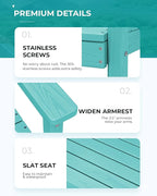 SERWALL Patio Table Set, 5-Piece Outdoor HDPE Furniture with Umbrella Hole, All Weather Dining Table and Chairs for Lawn, Garden, Poolside, Aruba