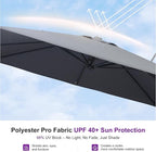 PURPLE LEAF 8' X 8' Swivel Outdoor Patio Aluminum Umbrella with Base Left-right Tilting Cantilever Offset Umbrella with UV Resistant Heavy Duty Fabric for Deck Pool Patio Backyard, Graphite Grey