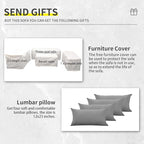 5 Piece Wicker Patio Furniture Sets Outdoor Conversation Set, PE Rattan Sectional Sofa Couch with 45" Fire Pit Table and Non-Slip Grey Cushions, Furniture Covers Included
