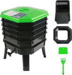 5-Layer Tray Worm Composter, Sustainable for Both Indoor & Outdoor, Worm Compost Bin for Vermicomposting Starter, Recycling Food Wastes