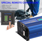 VOLTWORKS 24 Volt 2000W Pure Sine Wave Power Inverter 24V DC to 110V 120V AC and Hardwire Block with LCD Display Remote Controller Compatible with Lithium Battery for Off-Grid Solar RV Car Truck Boat