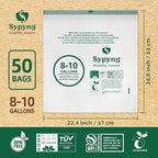 Compostable Kitchen Trash Bags 8-10 Gallon (50-Pack) – Heavy-Duty 1.1 Mil, 100% Biodegradable, ASTM D6400, BPI & OK Compost HOME Certified, Eco-Friendly, Leakproof & Odor Control