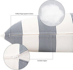2 Pack Outdoor Throw Pillows 26x26 Inch Water-Resistant Decorative Pillow Cushions with Insert for Patio Garden Porch, Blue Stripe
