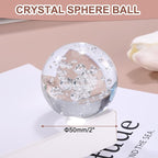 uxcell 50mm/2" Crystal Sphere Ball Bubble Glass Solid Decorative Sphere Crystal Ball Prop Ornament for Feng Shui Divination Fortune Telling Tabletop Fountain Decoration, Clear