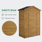 Macrout Outdoor Storage Cabinet, 78 Inches Outside Storage Shed with 6 Shelves, Wooden Garden Shed with Lockable Door for Yard Patio Lawn, 1743