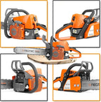 NEOTEC 45.4cc Gas Chainsaw, NS846 Powerhead with 16 Inch Guide Bar and Chain, Power Chain Saw 3.0 HP 2,24KW, All Parts Compatible with MS250 MS230 MS210 025 023 025 Chainsaw gas