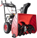 Powersmart 24 in. 2-Stage Self Propelled Gas Snow Blower 212cc 4-Cycle OHV Engine with Electric Start, LED Headlight