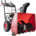 Powersmart 24 in. 2-Stage Self Propelled Gas Snow Blower 212cc 4-Cycle OHV Engine with Electric Start, LED Headlight