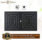 Sophia and William Outdoor Patio Dining Set for 6, Outdoor Table and Chairs, Removable Seat Cushions, 64" Black Patio Dining Table