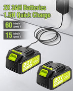 Portable Cordless Pressure Washer 2 Batteries - 1200PSI Brushless Cordless Power Washer with 6-in-1 Nozzle, Adjustable Foam Cannon LCD Touch Screen for Car Garden