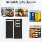 JT 5×3ft Resin Outdoor Storage Shed,Outdoor Storage Shed with Floor & Window to Store Patio Furniture, Garden Tools Bike Accessories, Beach Chairs and Lawn Mower. (Black, 5ft*3ft)
