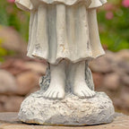 Zaer Ltd. 39" Tall Magnesium Angel Statue Figurines for Outdoor and Indoor Use (Reading a Book Symone, Antique White)