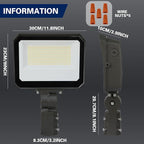 LAMPHOME LED Flood Lights Outdoor 100/120/150W W and 3000/4000/5000K Adjustable 19500Lm,Dusk-to-Dawn Sensor o Dawn Flood Light for Yard, Garage, Garden,UL Listed,Includes Knuckle Mount