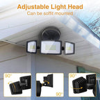Onforu 3 Packs 60W Flood Lights Outdoor, 6000LM Brightness Security Lights,Switch Controlled, IP65 Waterproof, 6500K Exterior LED Flood Light with 3 Adjustable Heads for Yard Home