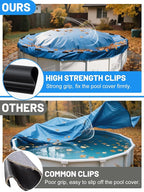 48 Pcs 4.7" Winter Pool Cover Clips - Pool Closing Kit for Above Ground Steel Wall Pools, Wind Guard Clamps for Securing Cover Tightly(Black)