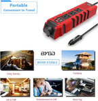 150W Car Power Inverter DC 12V to 110V AC Converter with 3 AC Outlets 2 Quick Charger 4.8A Dual USB Ports Cigarette Lighter Socket Charger Adapter