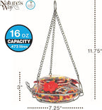 Nature's Way Bird Products GHF5 Hand Blown Garden Top Fill Hummingbird Feeder, 16 oz Capacity, Molten