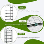 Outvita Mini Greenhouse, Small PVC Plant Green House with 4 Tiers Rack, Shelf Clips, Roll-up Zipper Door, Gardening Supplies for Indoor Outdoor Seedling Frost Protection, 27"x19.6"x63" Transparent