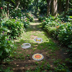 Sunflower Stepping Stones Outdoor Garden - Pavers for Outside Walkway Garden Stones Garden Stepping Stones Outdoor Decorative Stone for Garden 9.5 * 9.5 * 0.7 Inch LC Lcdecohome