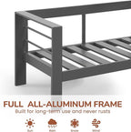 Solaste Aluminum Patio Furniture Set with Fire Pit Table, 4 Piece Metal Outdoor Furniture with Water-Resistant Cushions, Modern Patio Conversation Set for Balcony, Front Porch, and Backyard, Grey