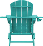 SERWALL Adirondack Chair with Cup Holders - Composite Adirondack Chairs Set of 6 HDPE Outdoor Chairs All Weather Use- Aruba