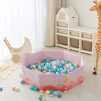 GOGOSO Ball Pit Balls Stars Moon Shapes Plastic Pitballs for Toddler Play Tent Baby Photo Props Kids Pool Water Toys Kiddie Pool Party Decor, Pearl Gray+Blue+Green,100PCS
