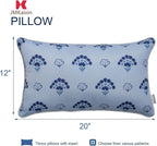 Pack of 2 Patio Lumbar Pillows, 12"x20" Fade Resistant Outdoor Waterproof Lumbar Pillow with Inners, Decorative Garden Lumbar Cushions for Home Patio Terrace Sofa Use