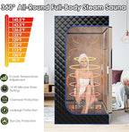 COSTWAY Portable Steam Sauna, Personal Home Sauna Tent w/ 3L Steam Generator, Foldable Chair, Remote Control, 9-Level Adjustable Temperature, Timer, Full-Size Indoor Steam Room for Home Spa (Black)