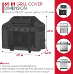 Unicook Grill Cover 65 Inch for Outdoor Grill, Heavy Duty Waterproof BBQ Cover with Side Handles and Air Vents, Weather Resistant, Compatible with Weber Charbroil Nexgrill Kenmore Gas BBQs, Black