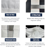 FIBC Bulk Bag - 2650 lbs Capacity, 39x39x39 inches, Polypropylene (PP), Open Top, White, Rectangular, Reusable, 1-Pack