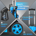 Pressure Cleaner, 5000 PSI 4.0 GPM Heavy Duty Power Cleaner, with 4 Nozzles,Foam Cannon,33FT Hose Reel and 500ml Soap Bottle for Home/Cars(Light Blue)
