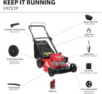 PowerSmart Lawn Mower Gas Powered, 21-Inch 144cc Engine 2-in-1 Walk-Behind Push Lawn Mower, Oil Included