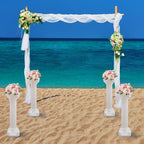 Roman Columns Wedding Column Stand Roman Pillar Plant Stand Plastic Greek Column Statue Pedestal Flower Pot Holder Decor Wedding Event Party Elegant Decorative Column (White, 4Pcs, 10.63x34.65 Inch)