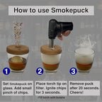 Cocktail Smoker Kit - Made in USA - Lifetime Warrenty - Apple+Cherry+Walnut Wood Chips - Create Smoked Old Fashioned - Great Bourbon Gift - Premium Torch & NEW Gift Box. (Includes Butane)