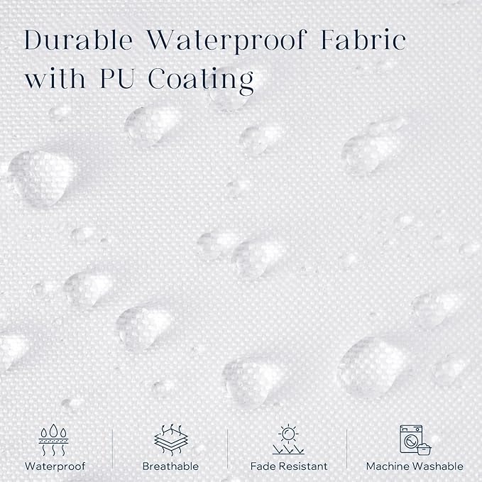 Phantoscope Pack of 2 Premium Outdoor Pillow Inserts, Dual Usage Waterproof Throw Pillows No Cover Needed, Decorative Couch Sham Cushion Stuffer Patio Couch Tent, White 12 x 20 Inches