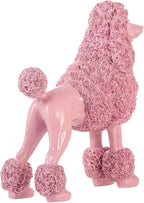 Lukitas Standing Pink Poodle Sculpture Decor, Decorative Dog Statue, Animal Ornament for Garden Home, Resin 10''